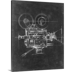 Large Gallery-Wrapped Canvas Wall Art Print 19 x 24 entitled Camera Blueprints II
