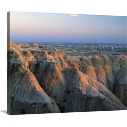 Large Gallery-Wrapped Canvas Wall Art Print 20 x 16 entitled Badlands rock formations, Sage Creek Wilderness Area, South D...