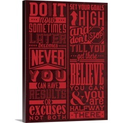 Large Solid-Faced Canvas Print Wall Art Print 30 x 40 entitled Motivation Set Red