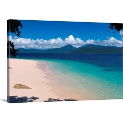 Large Solid-Faced Canvas Print Wall Art Print 30 x 20 entitled Beach on Fitzroy Island, Queensland, Australia