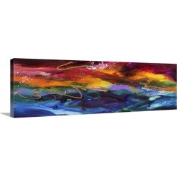 Large Solid-Faced Canvas Print Wall Art Print 48 x 16 entitled Flowscape 12