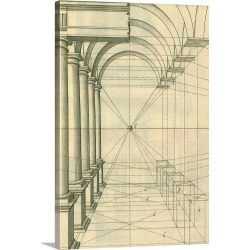 Large Solid-Faced Canvas Print Wall Art Print 20 x 30 entitled View of Roman Gallery