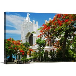 Large Gallery-Wrapped Canvas Wall Art Print 24 x 16 entitled Florida, Florida Keys, Key West, Duval Street, St. Paul's Epi...