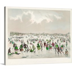 Large Gallery-Wrapped Canvas Wall Art Print 20 x 16 entitled Jamaica Pond, West Roxbury, Mass