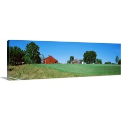 Large Gallery-Wrapped Canvas Wall Art Print 48 x 15 entitled Barn in a field, Missouri