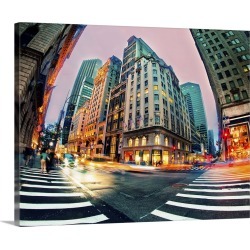 Large Gallery-Wrapped Canvas Wall Art Print 24 x 19 entitled Light trails in New York City