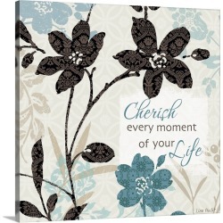 Large Solid-Faced Canvas Print Wall Art Print 20 x 20 entitled Botanical Touch Quote I