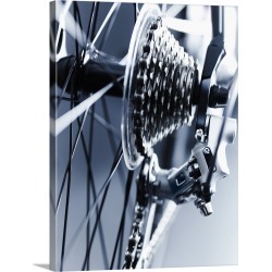Large Gallery-Wrapped Canvas Wall Art Print 23 x 30 entitled Close up of bicycle gears