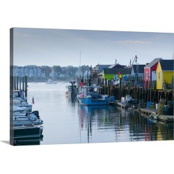 Large Gallery-Wrapped Canvas Wall Art Print 30 x 20 entitled Maine, Portland, Widgery Wharf