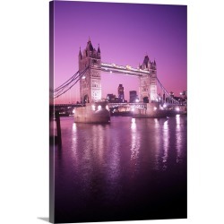 Large Solid-Faced Canvas Print Wall Art Print 20 x 30 entitled Tower Bridge over the River Thames in London, England