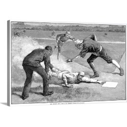 Large Gallery-Wrapped Canvas Wall Art Print 24 x 16 entitled Giants vs. White Sox Baseball Game, 1885