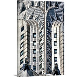 Large Gallery-Wrapped Canvas Wall Art Print 20 x 30 entitled The top of the Chrysler Building in New York City