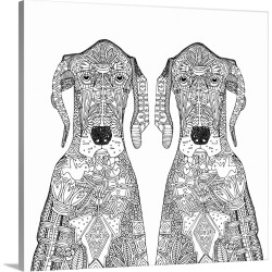 Large Gallery-Wrapped Canvas Wall Art Print 16 x 16 entitled Great Danes