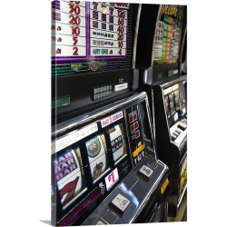 Large Solid-Faced Canvas Print Wall Art Print 20 x 30 entitled Slot machines at an airport, McCarran International Airport...