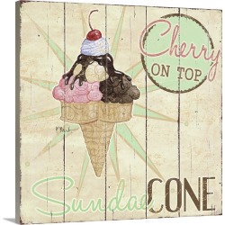 Large Solid-Faced Canvas Print Wall Art Print 20 x 20 entitled Sweet Treat Signs II