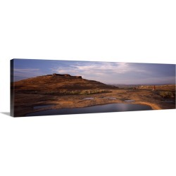 Large Gallery-Wrapped Canvas Wall Art Print 30 x 10 entitled Mountain bike riders on a trail, Slickrock Trail, Sand Flats ...
