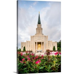 Large Gallery-Wrapped Canvas Wall Art Print 16 x 24 entitled Houston Texas Temple Flowers, Spring, Texas