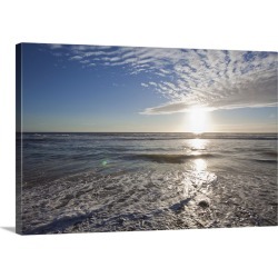 Large Solid-Faced Canvas Print Wall Art Print 30 x 20 entitled Seascape of a beach in Los Angeles, California