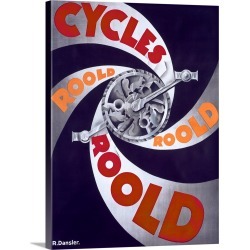 Large Solid-Faced Canvas Print Wall Art Print 30 x 40 entitled Cycles Roold, Vintage Poster, by R. Dansler