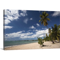 Large Solid-Faced Canvas Print Wall Art Print 30 x 20 entitled Puerto Rico, West Coast, Boqueron, Balneario Boqueron beach