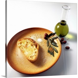 Large Solid-Faced Canvas Print Wall Art Print 20 x 20 entitled Oil and bread, Oil and bread