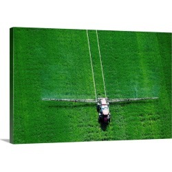 Large Gallery-Wrapped Canvas Wall Art Print 30 x 20 entitled Spray application in green field on the Eastern shore of Mary...