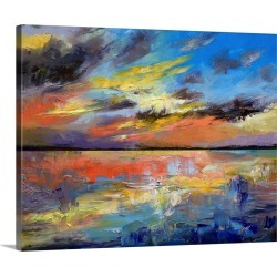 Large Gallery-Wrapped Canvas Wall Art Print 20 x 16 entitled Key West Florida Sunset