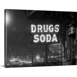 Large Solid-Faced Canvas Print Wall Art Print 40 x 30 entitled Drug Store Sign