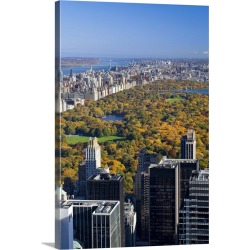 Large Gallery-Wrapped Canvas Wall Art Print 20 x 30 entitled New York City, View of Uptown Manhattan and Central Park