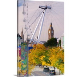 Large Solid-Faced Canvas Print Wall Art Print 20 x 30 entitled UK, England, London, Houses of Parliament, Big Ben