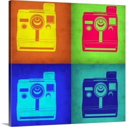 Large Gallery-Wrapped Canvas Wall Art Print 20 x 20 entitled Vintage Polaroid Camera Pop Art I