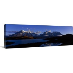 Large Solid-Faced Canvas Print Wall Art Print 48 x 16 entitled Chile, Patagonia, Torres Del Paine