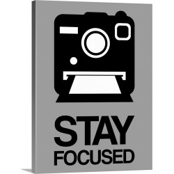 Large Solid-Faced Canvas Print Wall Art Print 30 x 40 entitled Stay Focused Polaroid Camera Poster I