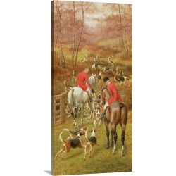 Large Gallery-Wrapped Canvas Wall Art Print 15 x 30 entitled Hunting Scene, 1906