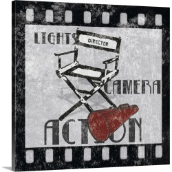 Large Gallery-Wrapped Canvas Wall Art Print 20 x 20 entitled Lights Camera Action