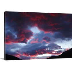 Large Solid-Faced Canvas Print Wall Art Print 30 x 20 entitled Sunset in Torres Chile