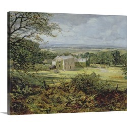 Large Solid-Faced Canvas Print Wall Art Print 30 x 24 entitled English landscape with a house, 19th century