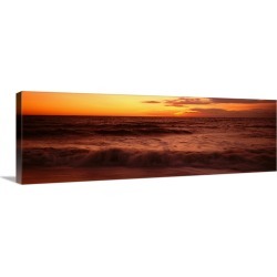 Large Solid-Faced Canvas Print Wall Art Print 48 x 16 entitled Sunrise over the sea