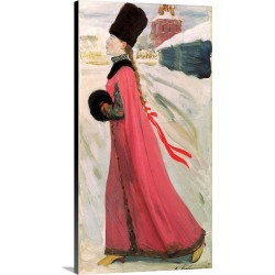 Large Gallery-Wrapped Canvas Wall Art Print 19 x 36 entitled Moscow Girl of 17th century. Late 19th c