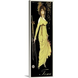 Large Solid-Faced Canvas Print Wall Art Print 12 x 36 entitled Tosca - Vintage Opera Advertisement