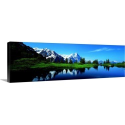 Large Gallery-Wrapped Canvas Wall Art Print 36 x 12 entitled Eiger Grindelwald Switzerland
