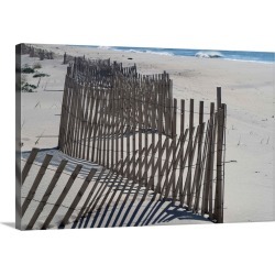 Large Solid-Faced Canvas Print Wall Art Print 30 x 20 entitled Fence, Westhampton Beach, The Hamptons, Long Island, New Yo...