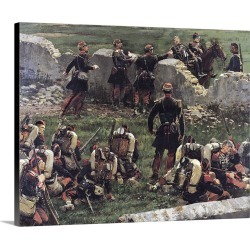 Large Solid-Faced Canvas Print Wall Art Print 30 x 24 entitled Fragment of the Panorama of the battle of Rezonville (16th ...