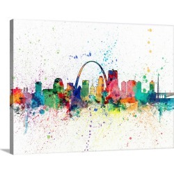 Large Gallery-Wrapped Canvas Wall Art Print 30 x 23 entitled St Louis Missouri Skyline