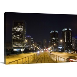Large Solid-Faced Canvas Print Wall Art Print 30 x 20 entitled Downtown Richmond Virginia at night, Virginia, USA