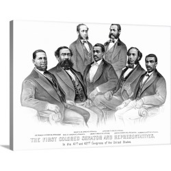 Large Solid-Faced Canvas Print Wall Art Print 40 x 30 entitled American History print of the first African American Senato...