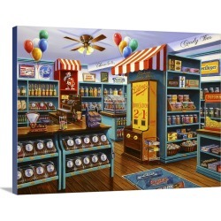 Large Solid-Faced Canvas Print Wall Art Print 40 x 30 entitled Stephanie's Candy Store