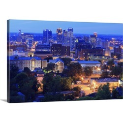 Large Gallery-Wrapped Canvas Wall Art Print 24 x 16 entitled Birmingham skyline at twilight, Birmingham, Alabama
