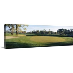 Large Gallery-Wrapped Canvas Wall Art Print 36 x 12 entitled Sand trap in a golf course, Westport Golf Gourse, North Myrtl...