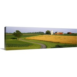 Large Gallery-Wrapped Canvas Wall Art Print 48 x 15 entitled Silo in a field, Mountville, Pennsylvania